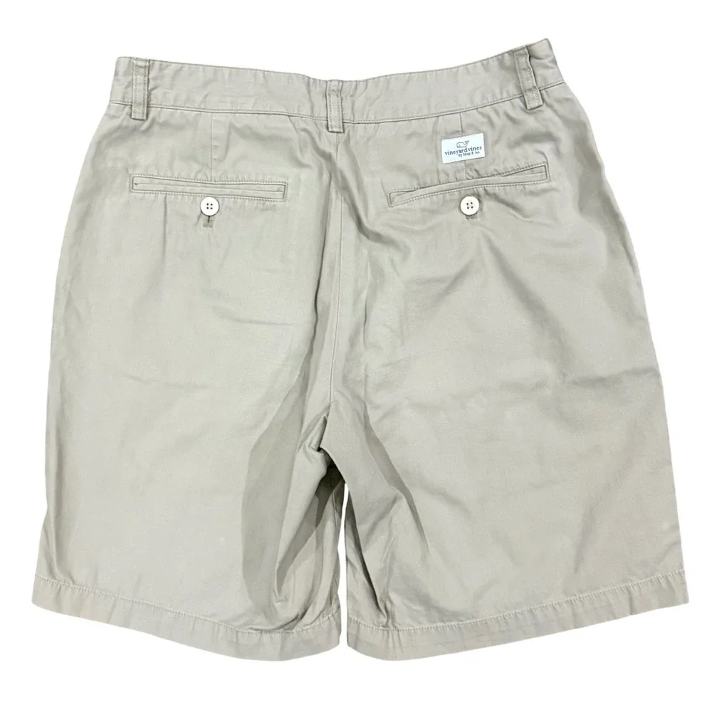 Vineyard Vines Club Short Mens 30 Khaki Tan Cotton Flat Front Chino Shorts 9